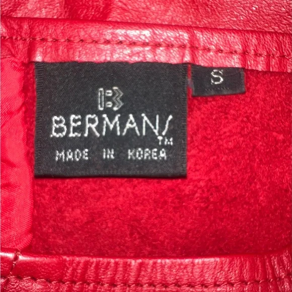 Vintage Bermans Red Leather Skirt Top Cowboy Boots Set Small 6 J. Chrisholm